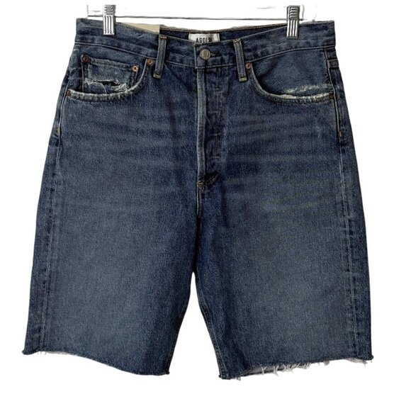 Agolde Pants - Agolde 90s Mid-Rise Loose Short Precision Blue Denim Cutoff Womens Size 28 NEW